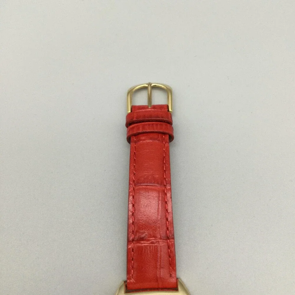 Gossip Womens Watch 31mm Gold Tone Tonneau Red Leather GS78430 New Battery